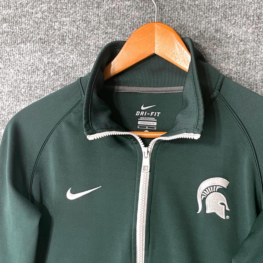 Nike Dri-FIT Michigan State Spartans Track Jacket Green Womens Medium 61786X-MS1